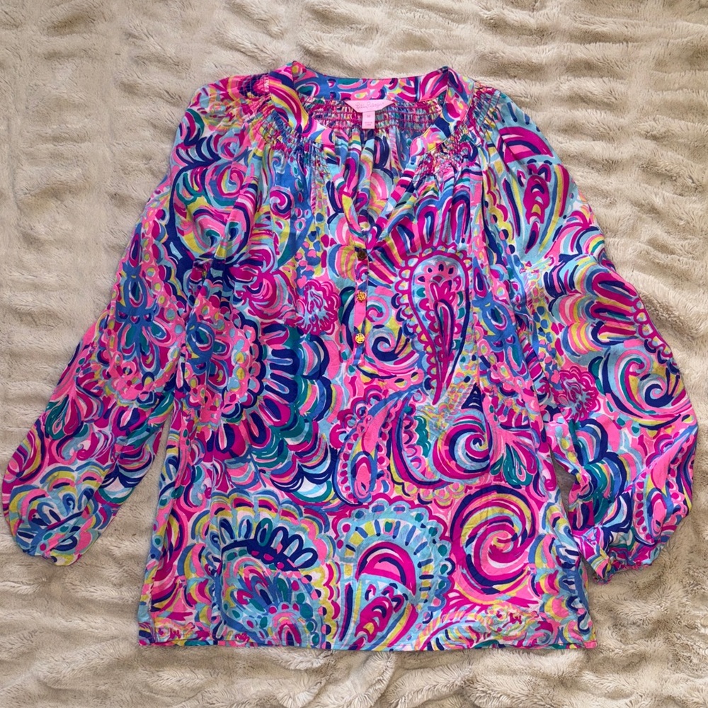 Lilly Pulitzer Colorful Paisley Blouse